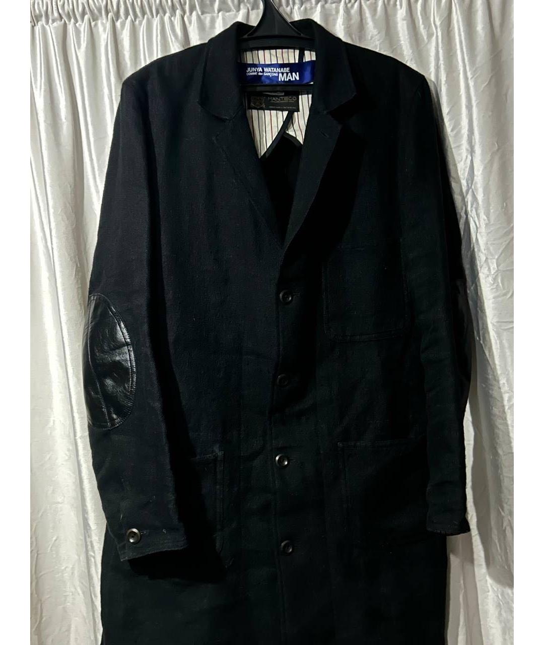 COMME DES GARÇONS Черное хлопковое пальто, фото 5