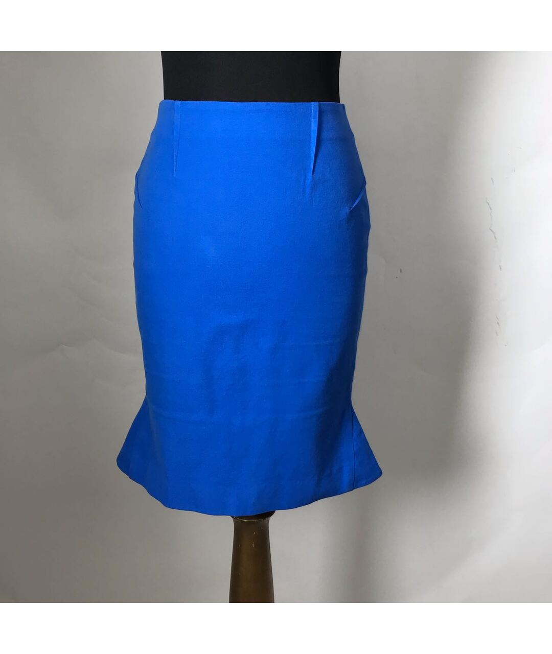ROLAND MOURET Синяя хлопковая юбка миди, фото 8