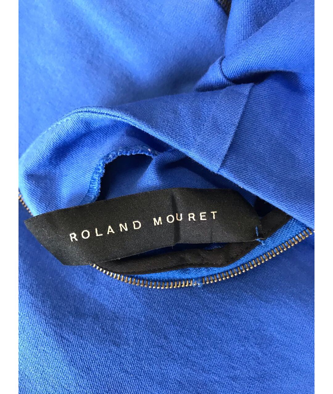 ROLAND MOURET Синяя хлопковая юбка миди, фото 5