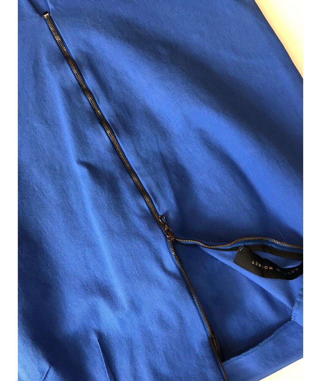 ROLAND MOURET Синяя хлопковая юбка миди, фото 4
