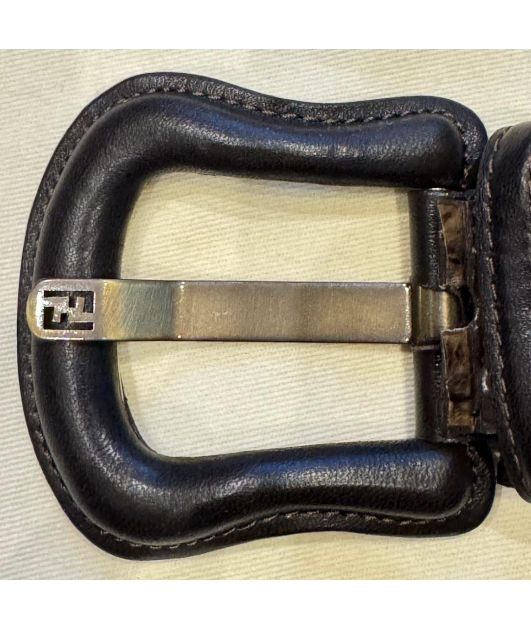 FENDI Коричневый ремень из экзотической кожи, фото 5