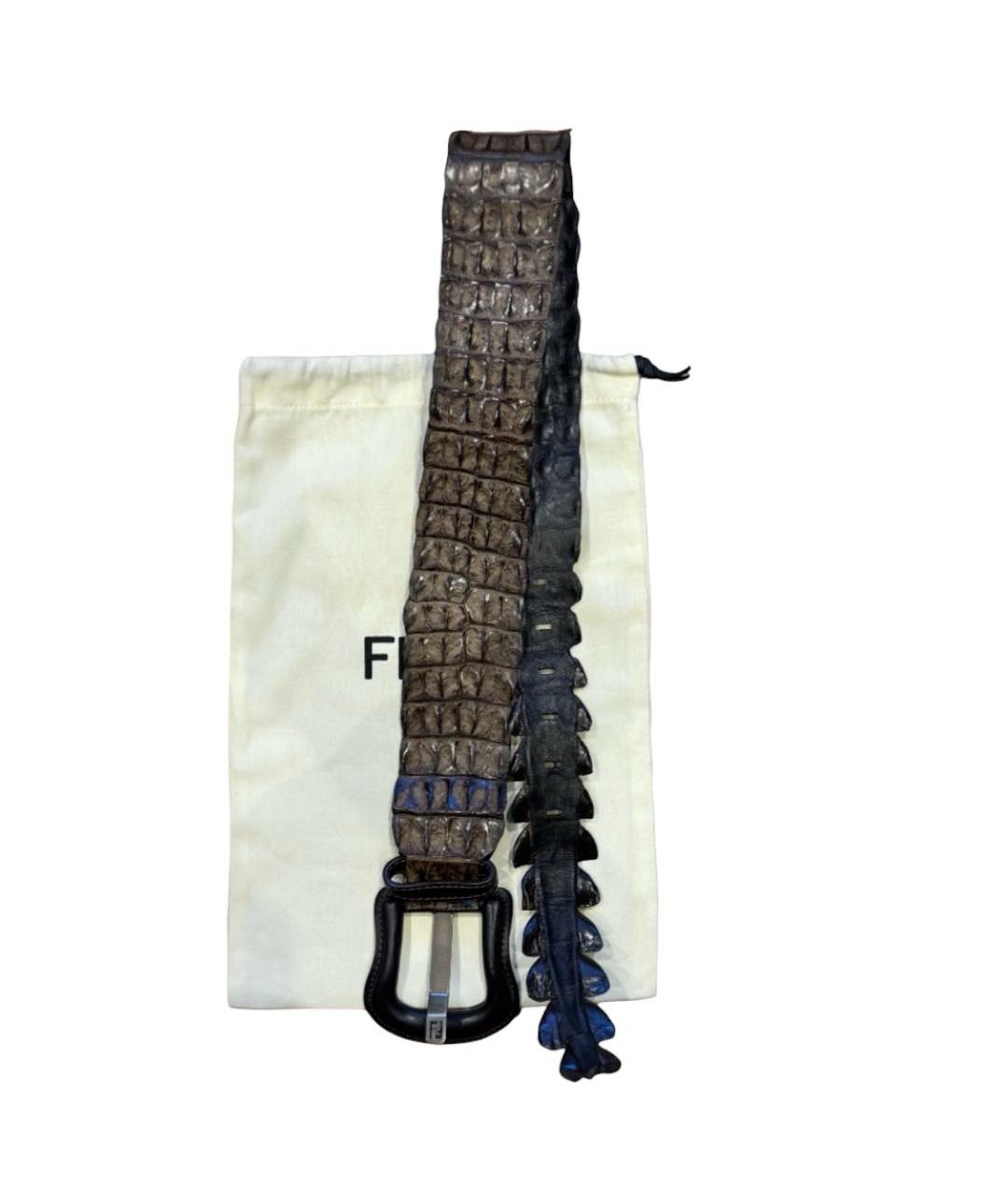 FENDI Коричневый ремень из экзотической кожи, фото 3