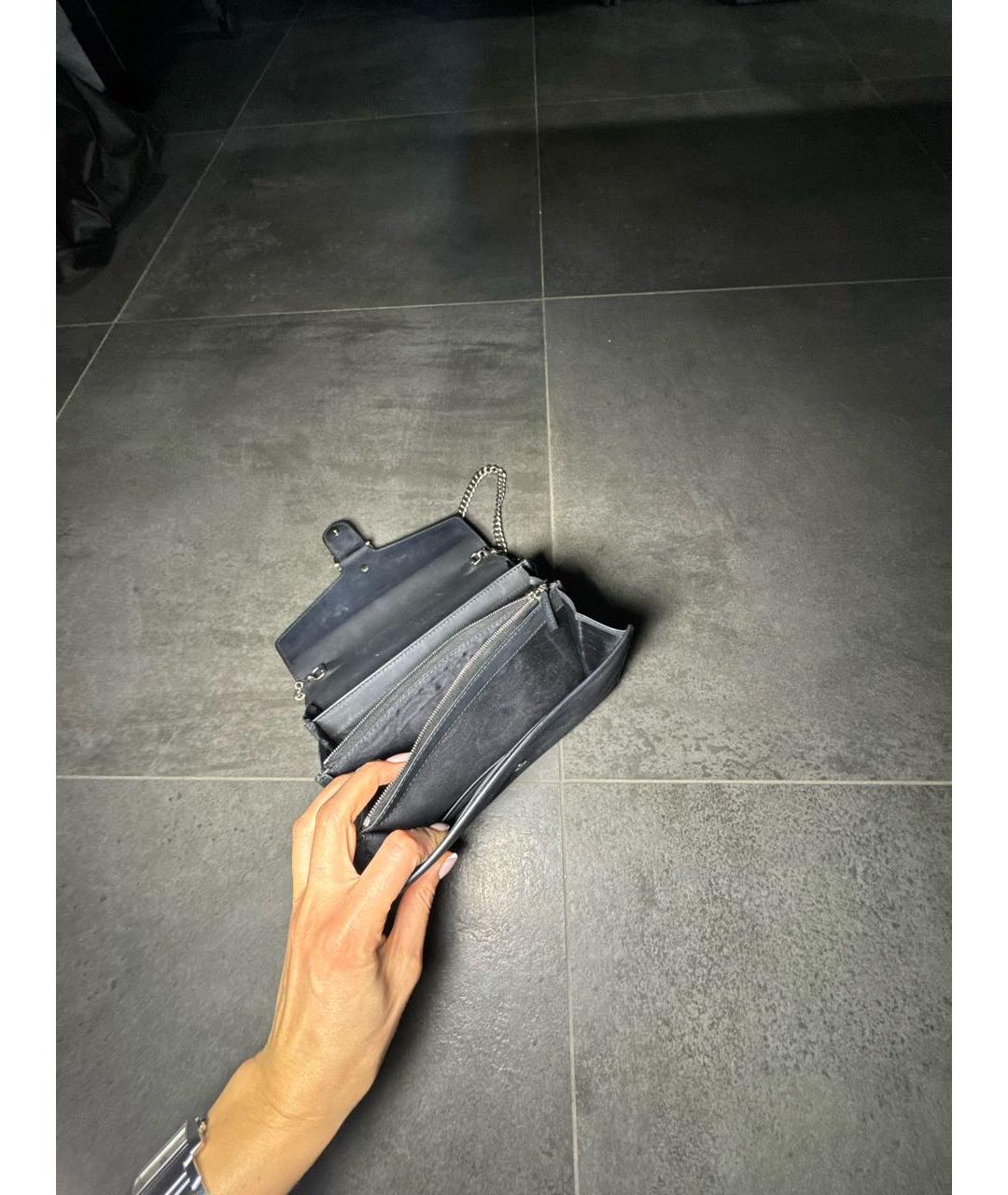 GUCCI Черная замшевая сумка через плечо, фото 5