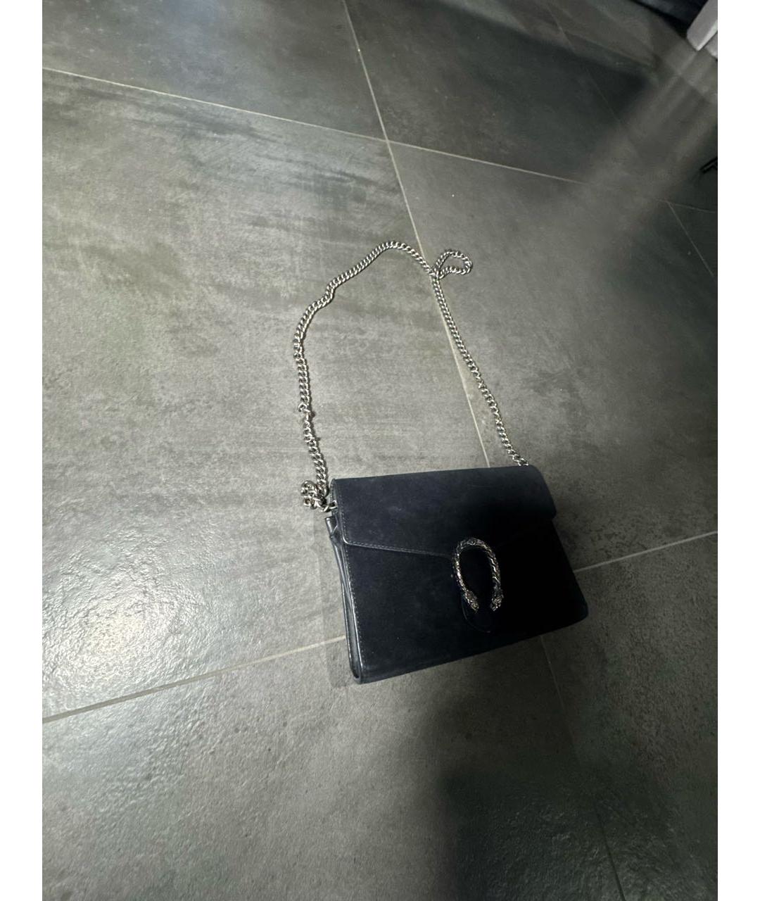 GUCCI Черная замшевая сумка через плечо, фото 3