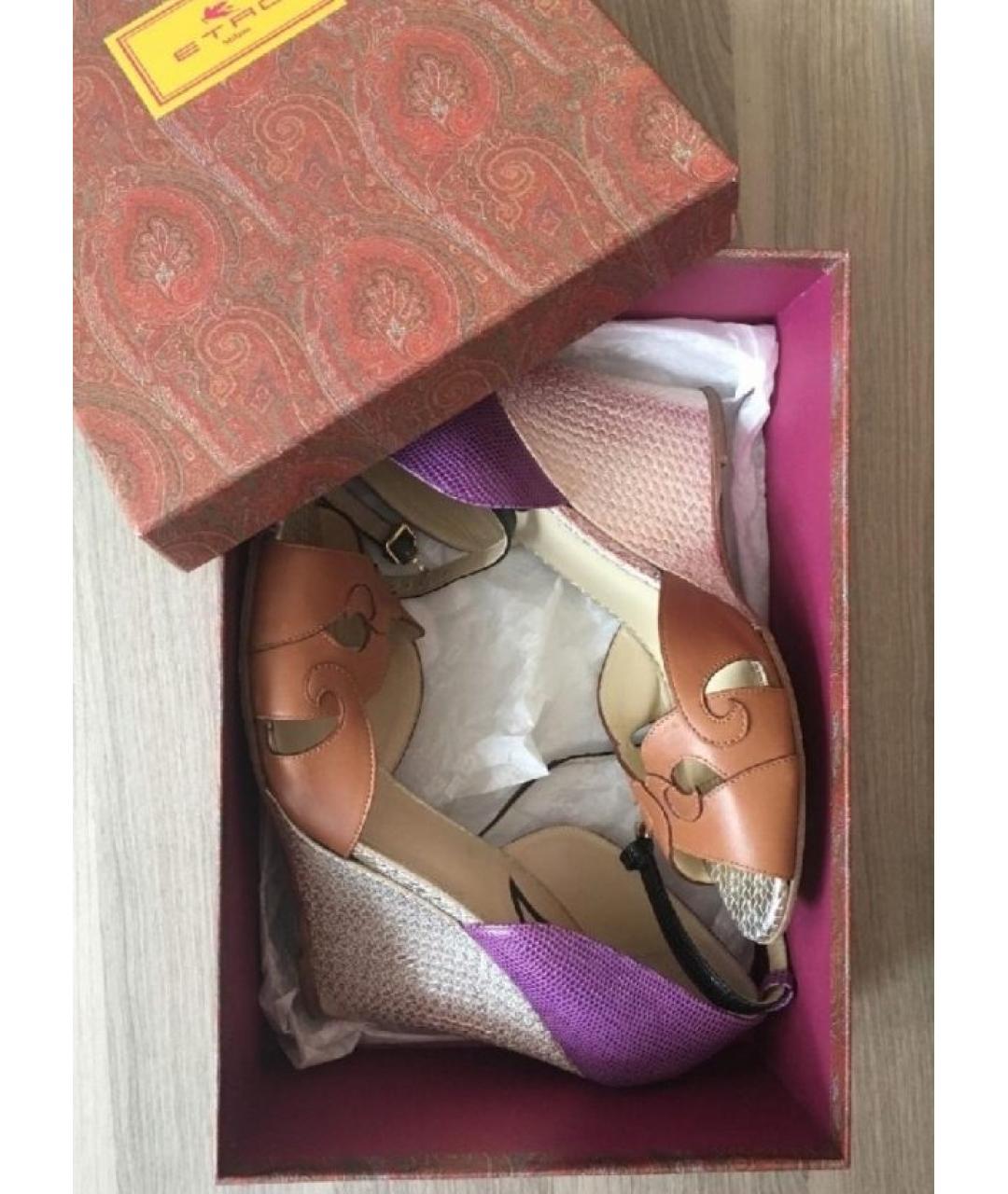 ETRO Мульти кожаные босоножки, фото 4