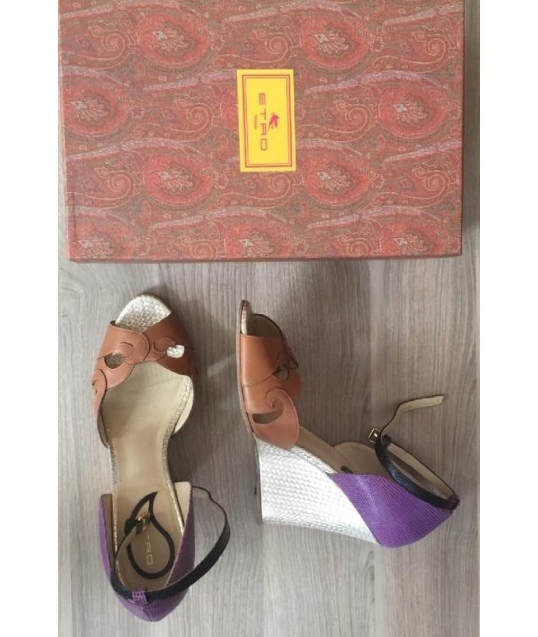 ETRO Мульти кожаные босоножки, фото 9