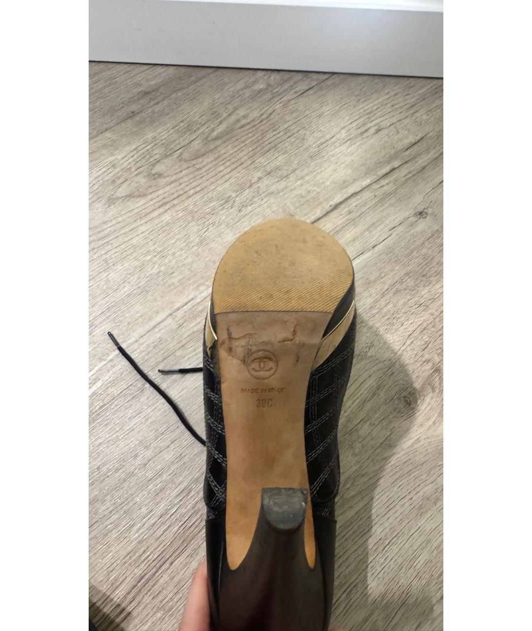 CHANEL Черные кожаные ботильоны, фото 5