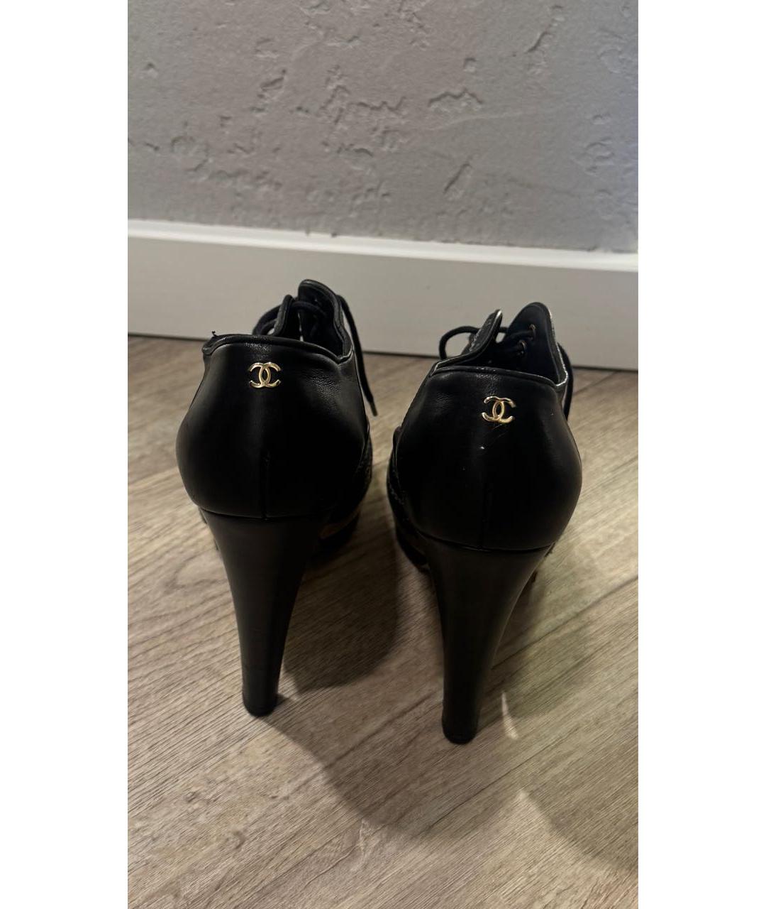 CHANEL Черные кожаные ботильоны, фото 4
