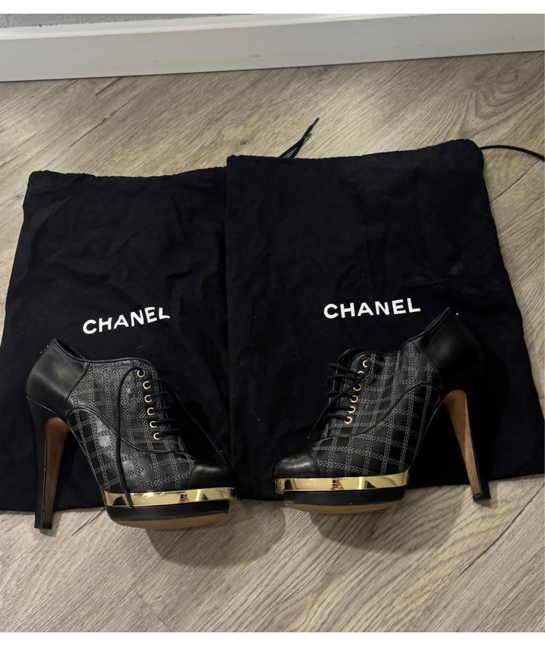 CHANEL Черные кожаные ботильоны, фото 6