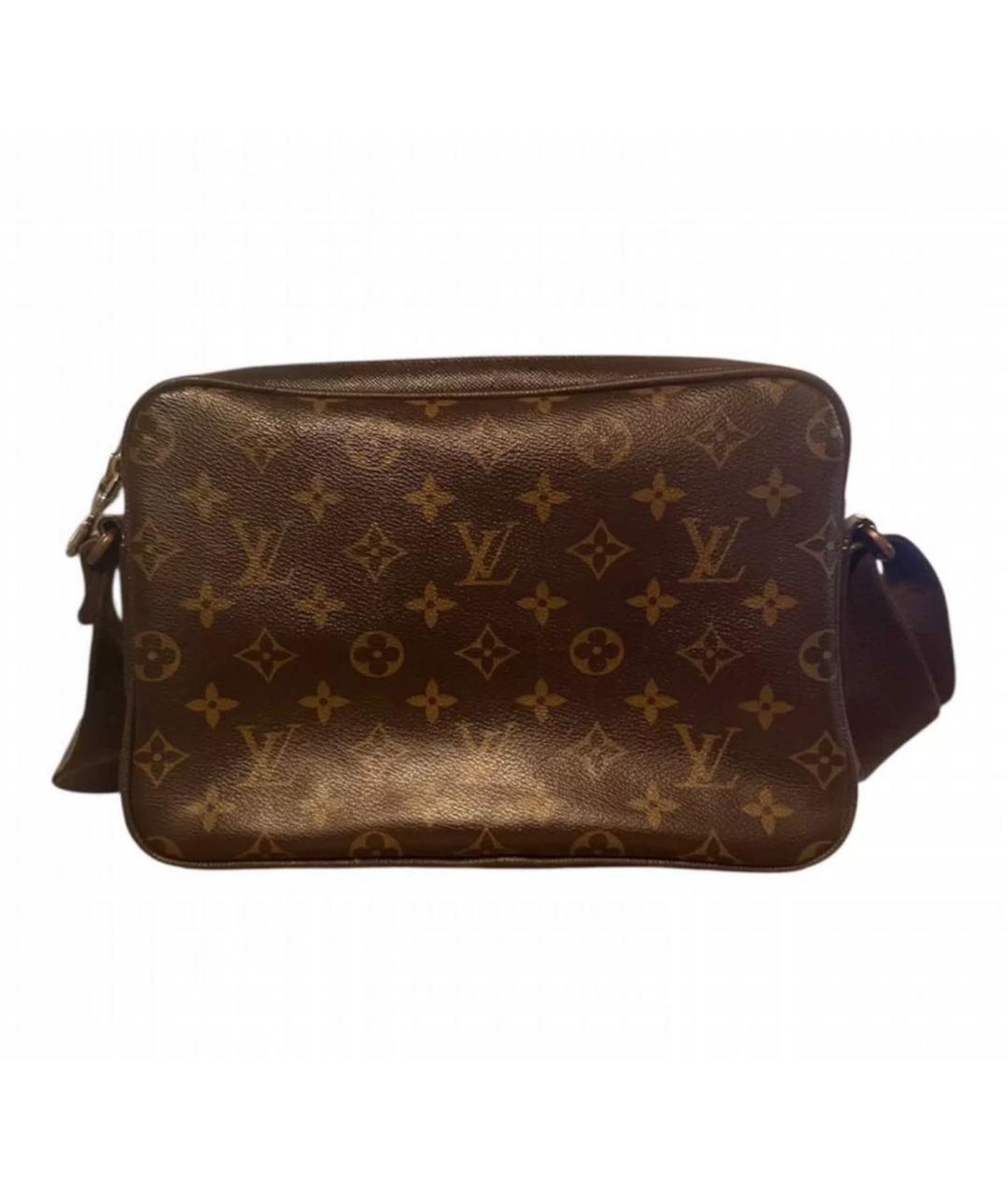 LOUIS VUITTON Коричневая кожаная сумка на плечо, фото 2