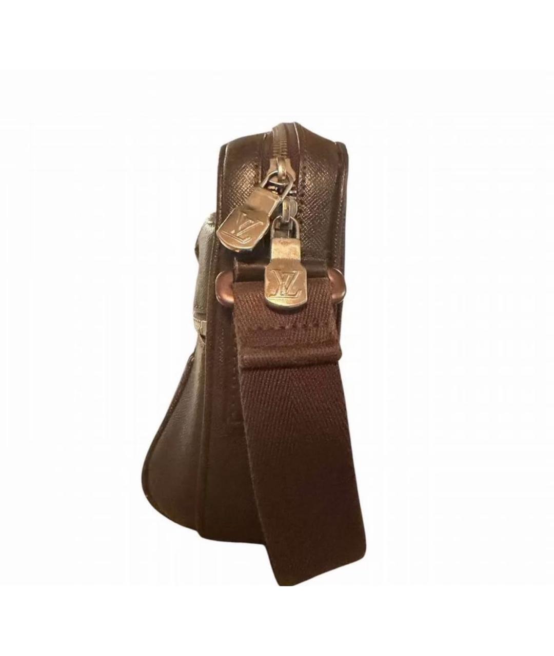 LOUIS VUITTON Коричневая кожаная сумка на плечо, фото 4