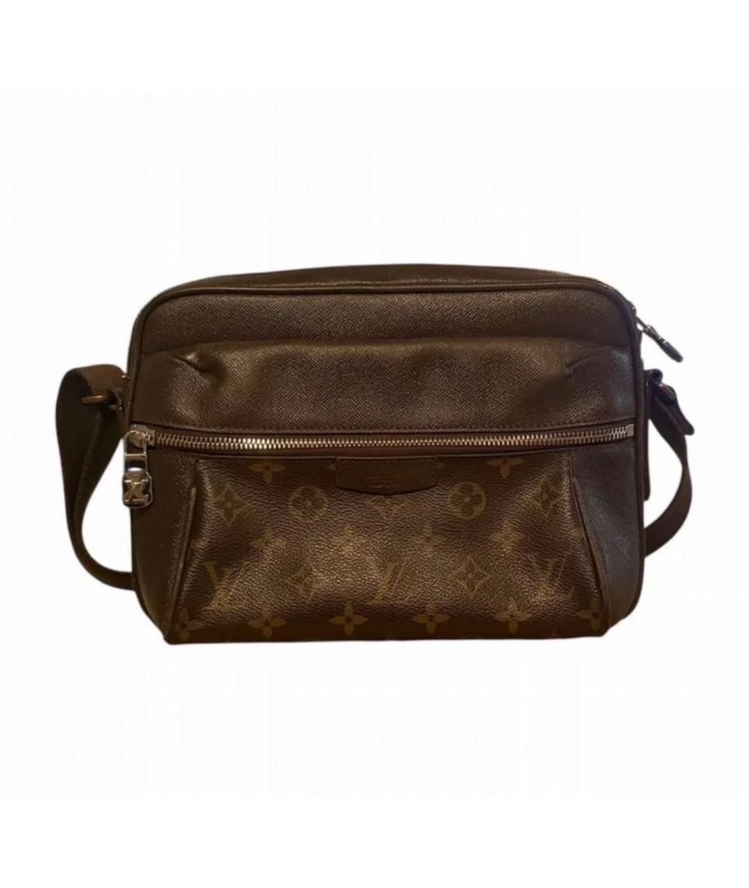 LOUIS VUITTON Коричневая кожаная сумка на плечо, фото 9