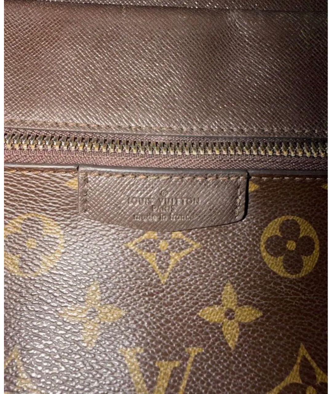 LOUIS VUITTON Коричневая кожаная сумка на плечо, фото 6