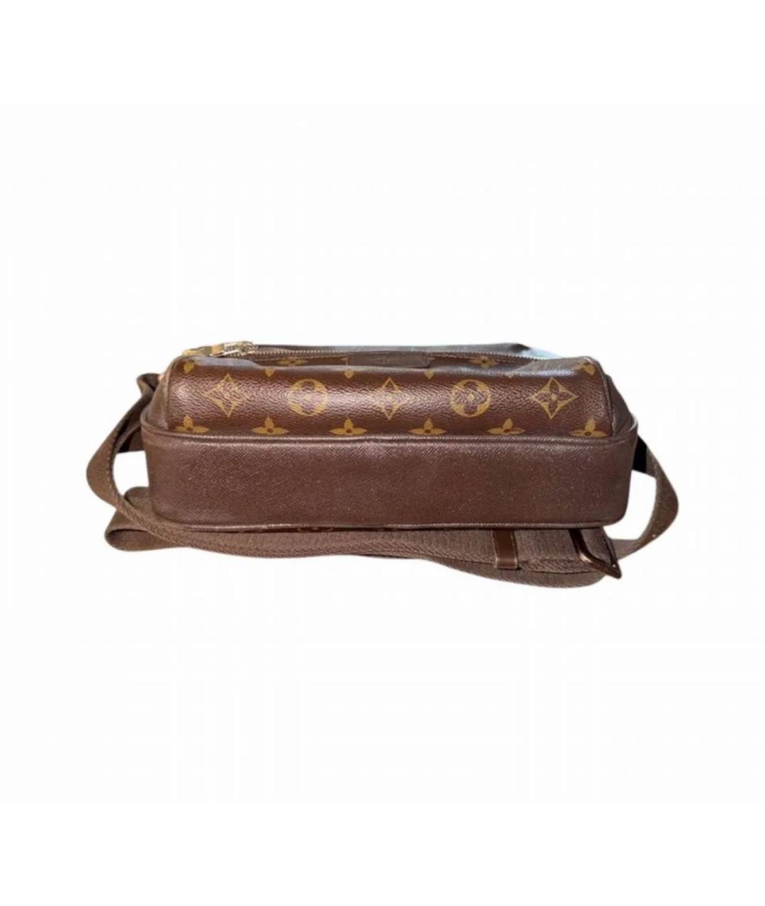 LOUIS VUITTON Коричневая кожаная сумка на плечо, фото 5