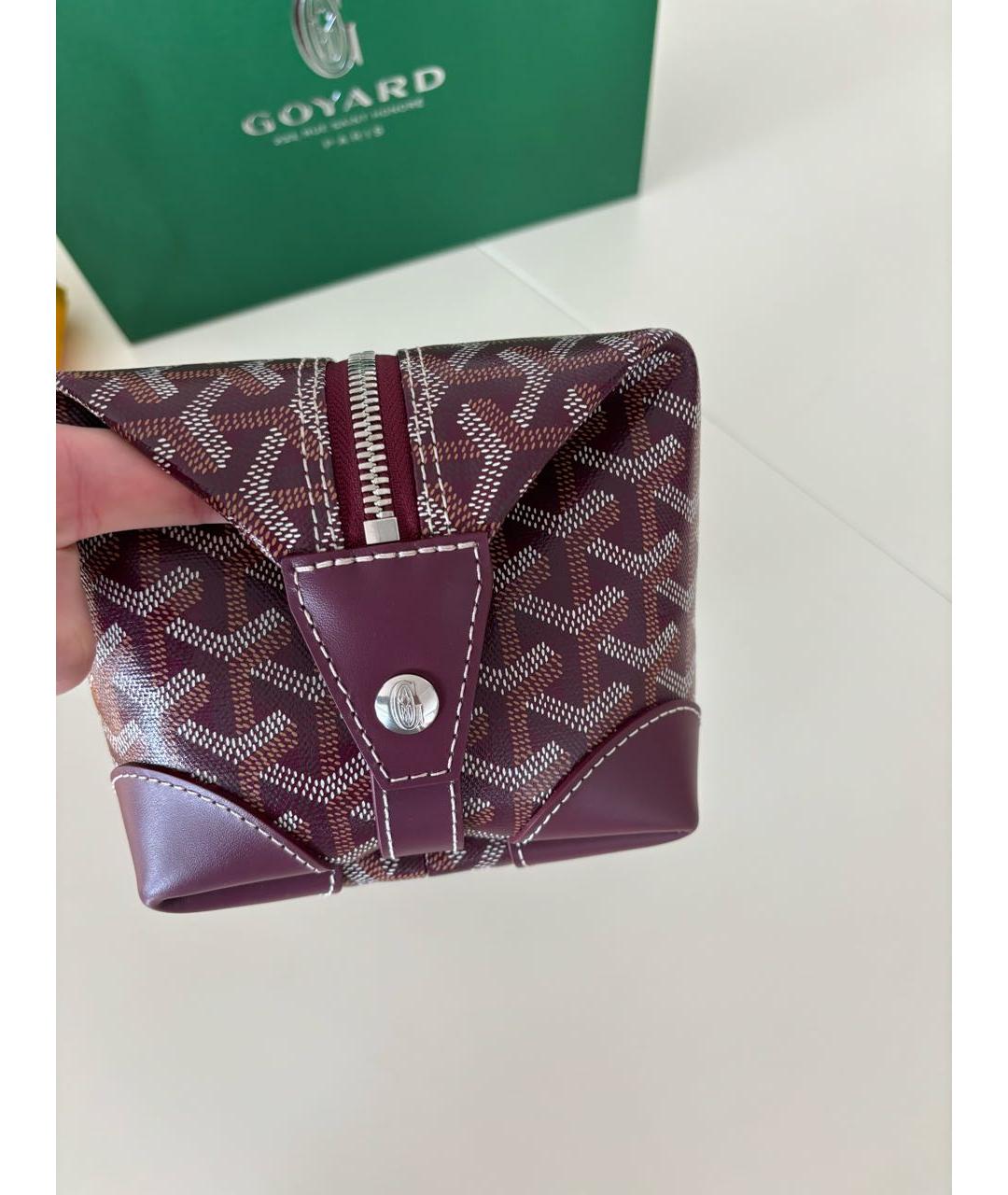 GOYARD Бордовая косметичка, фото 5