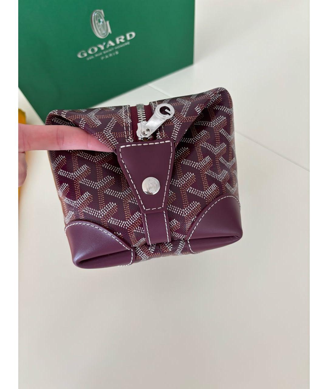 GOYARD Бордовая косметичка, фото 4