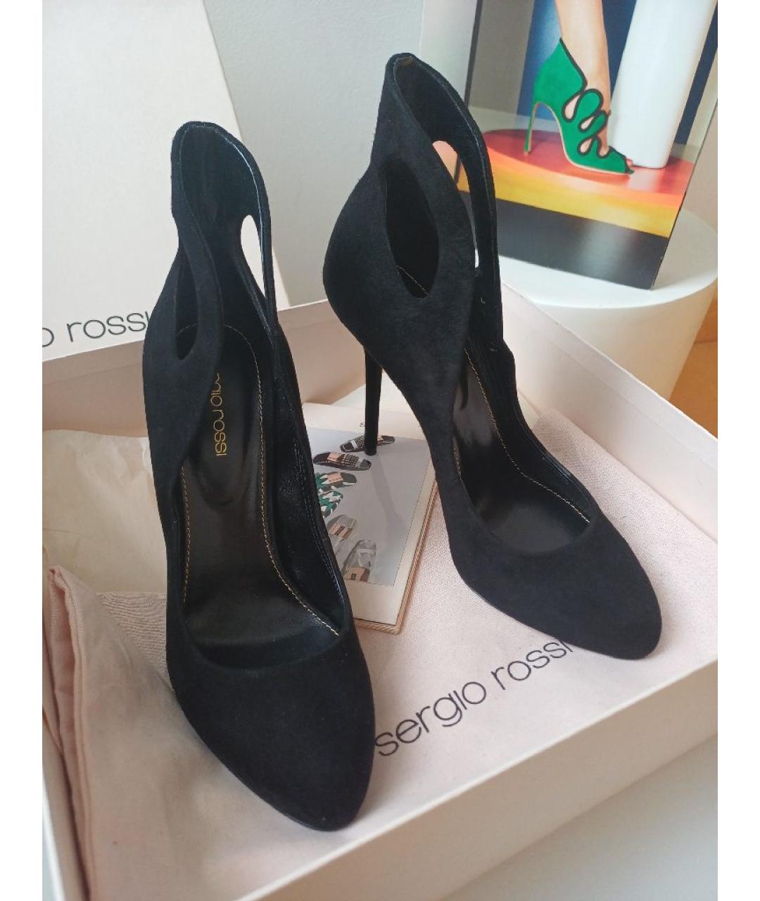 SERGIO ROSSI Черные замшевые туфли, фото 3