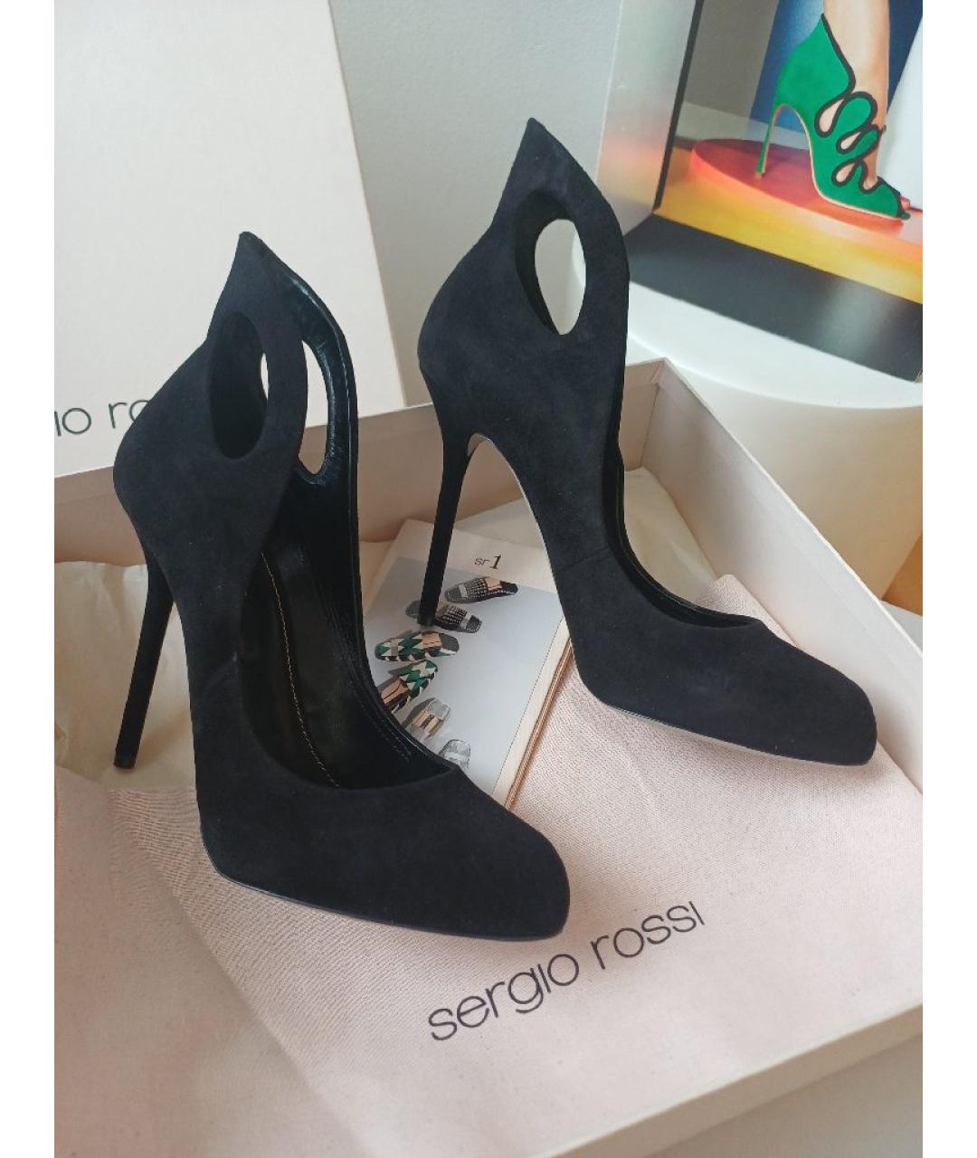 SERGIO ROSSI Черные замшевые туфли, фото 5