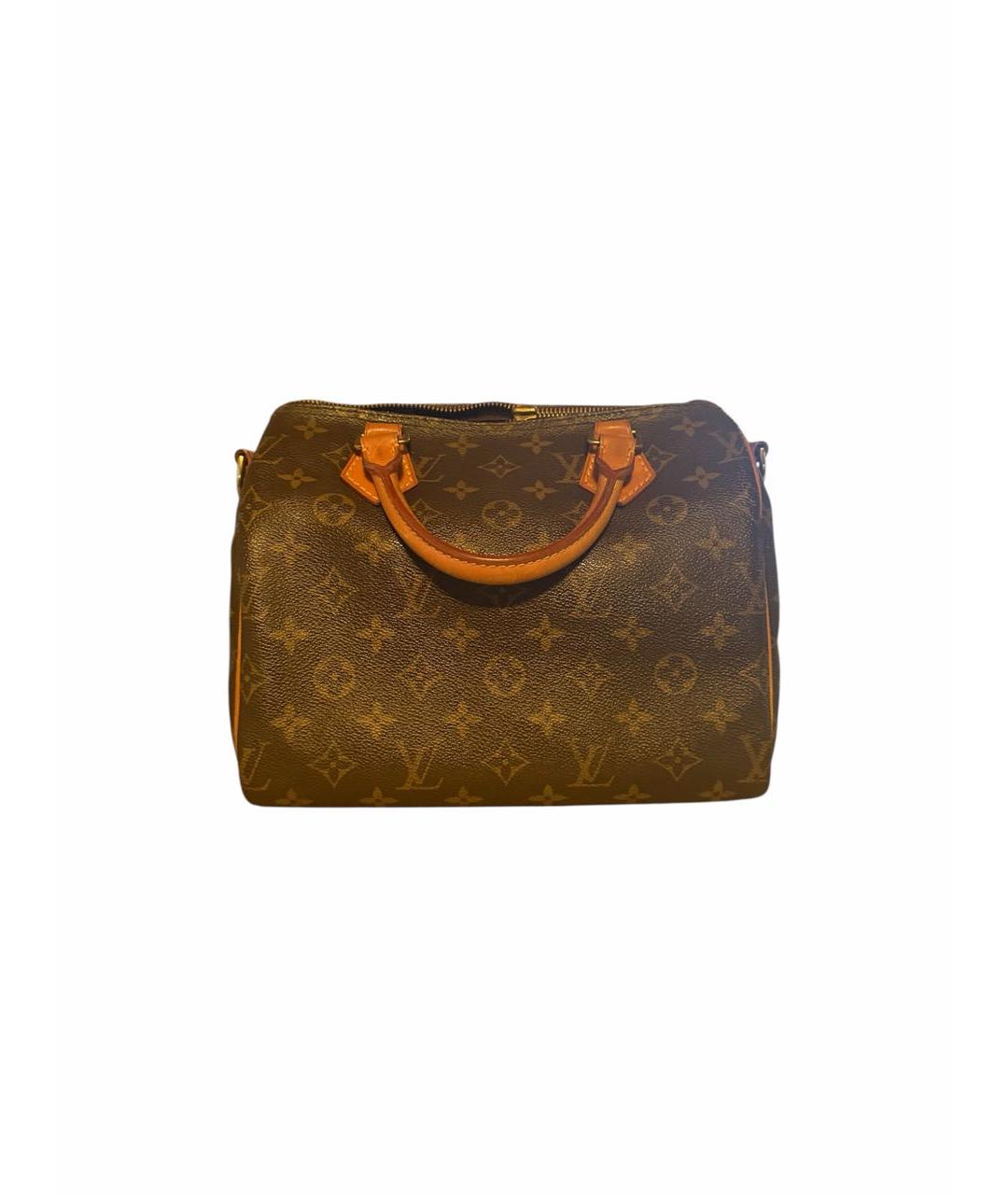 LOUIS VUITTON Коричневая кожаная сумка с короткими ручками, фото 8