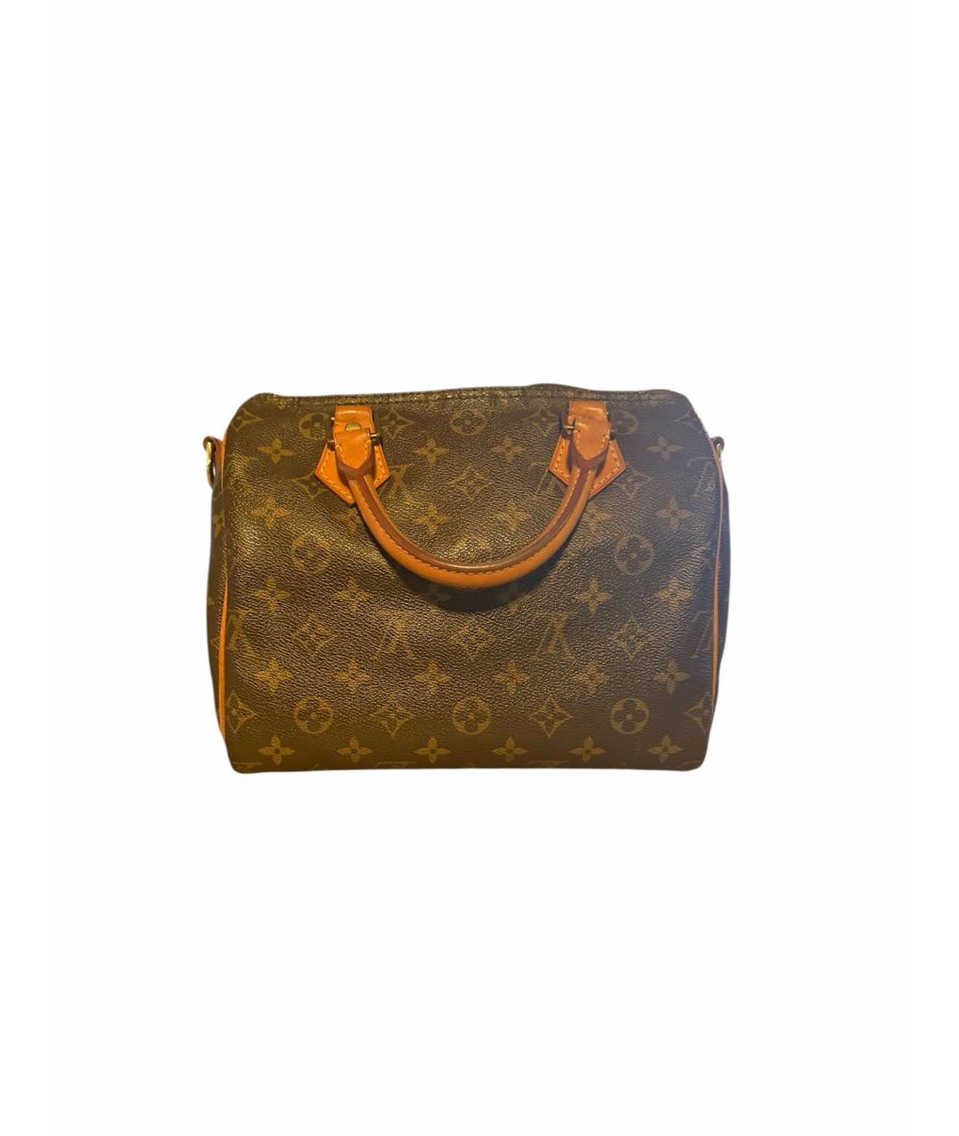 LOUIS VUITTON Коричневая кожаная сумка с короткими ручками, фото 3