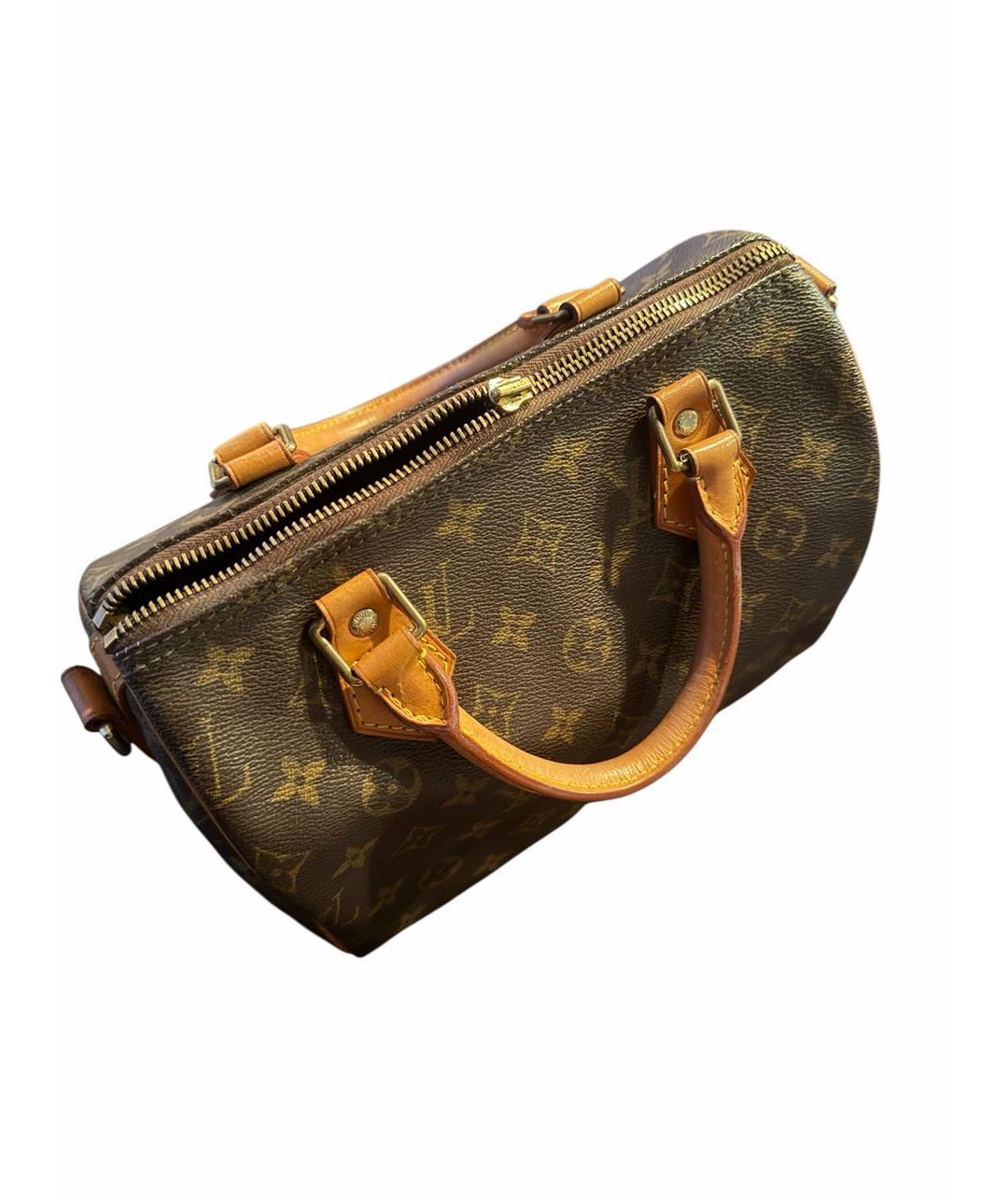 LOUIS VUITTON Коричневая кожаная сумка с короткими ручками, фото 5