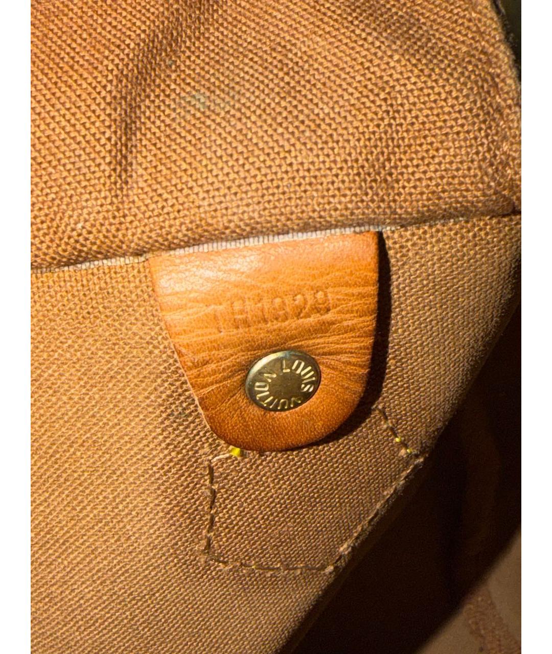 LOUIS VUITTON Коричневая кожаная сумка с короткими ручками, фото 6