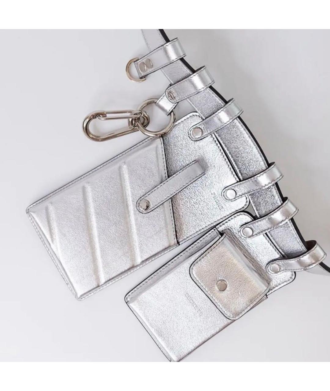 FENDI Серебрянный кожаный ремень, фото 3