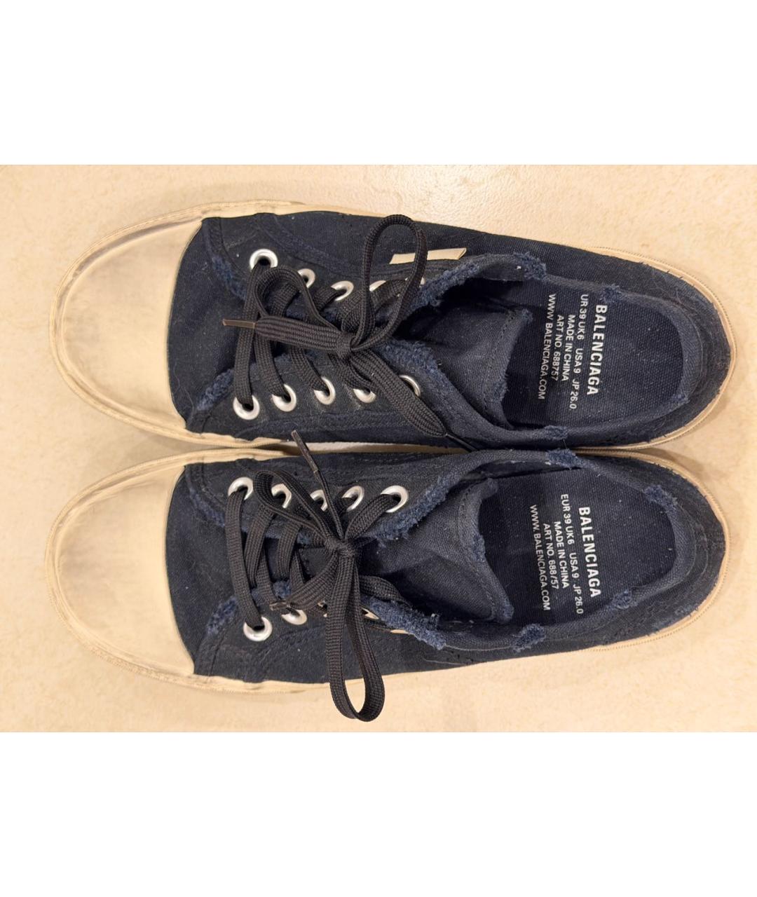 BALENCIAGA Черные текстильные кеды, фото 3