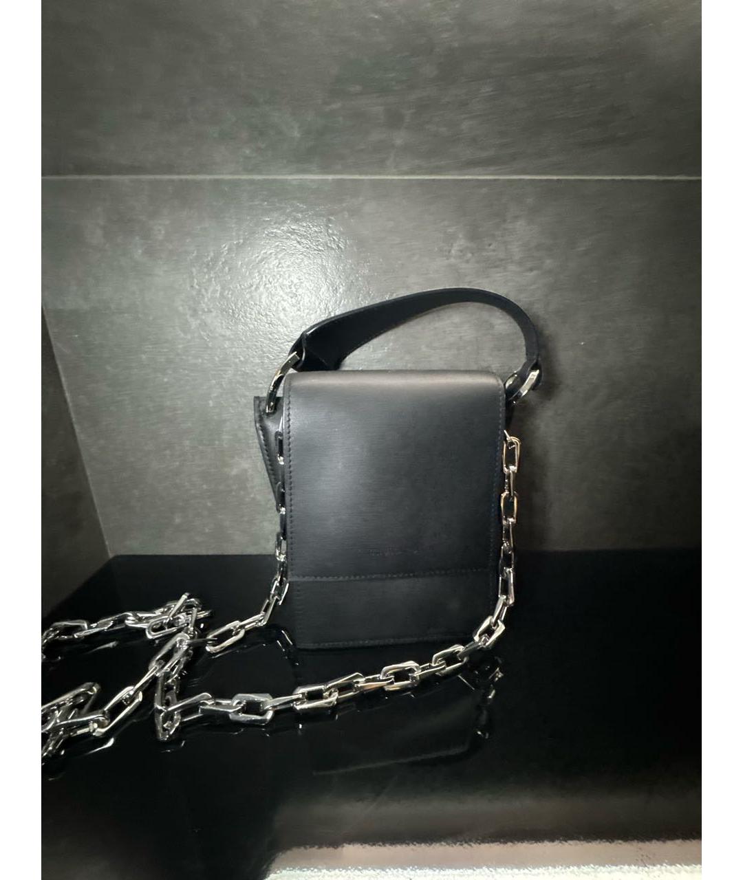 TRUSSARDI Черная кожаная сумка через плечо, фото 5