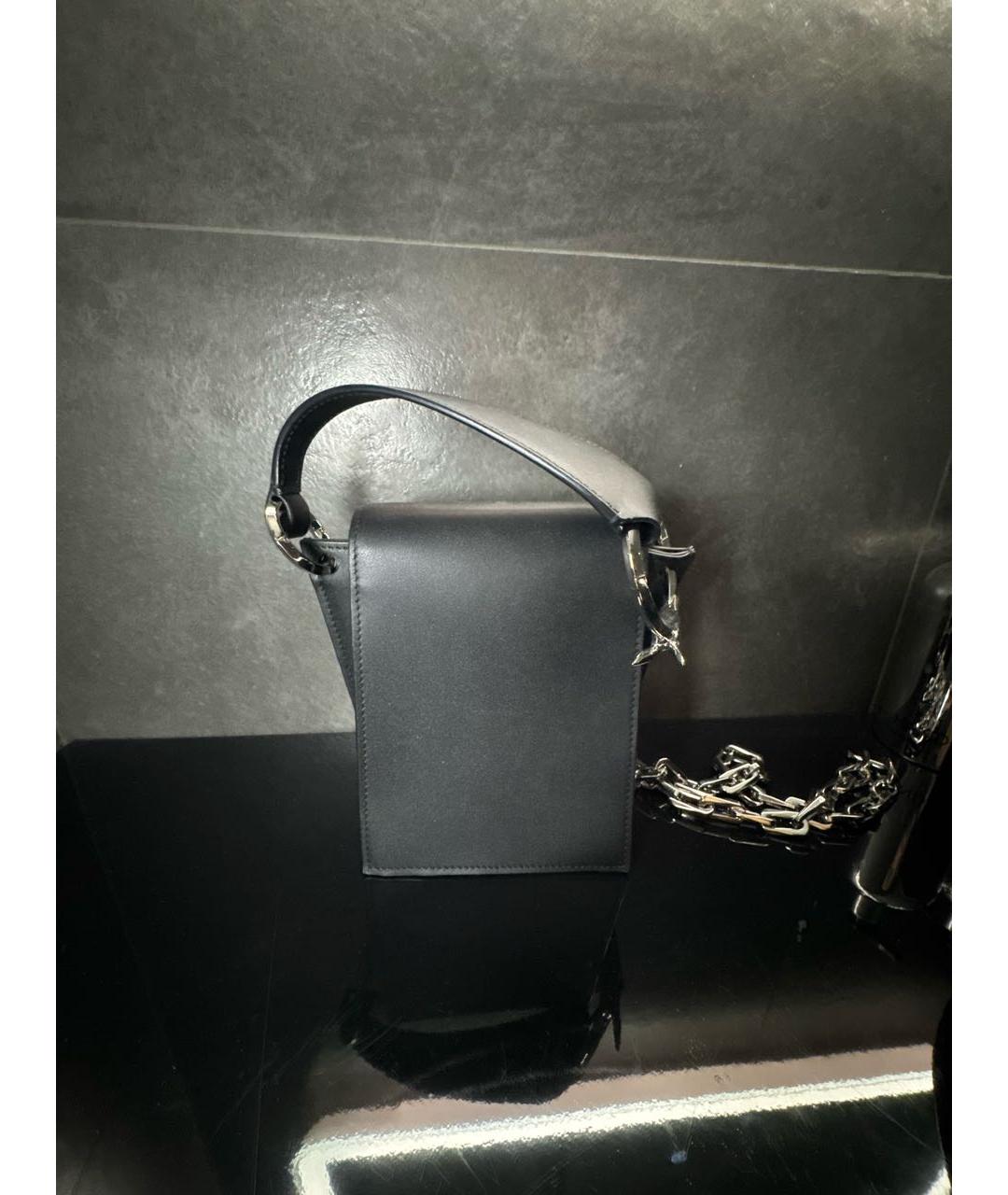 TRUSSARDI Черная кожаная сумка через плечо, фото 3