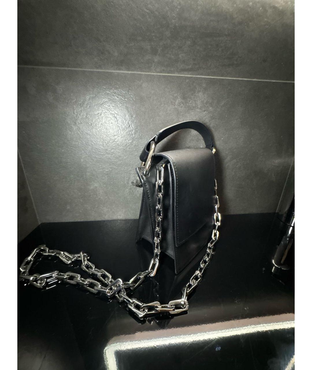 TRUSSARDI Черная кожаная сумка через плечо, фото 2