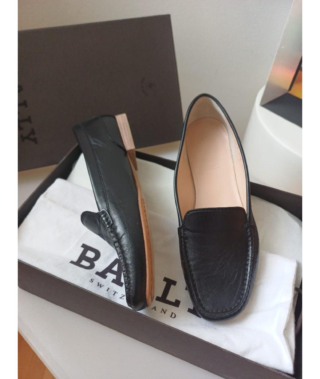 BALLY Черные кожаные мокасины, фото 3