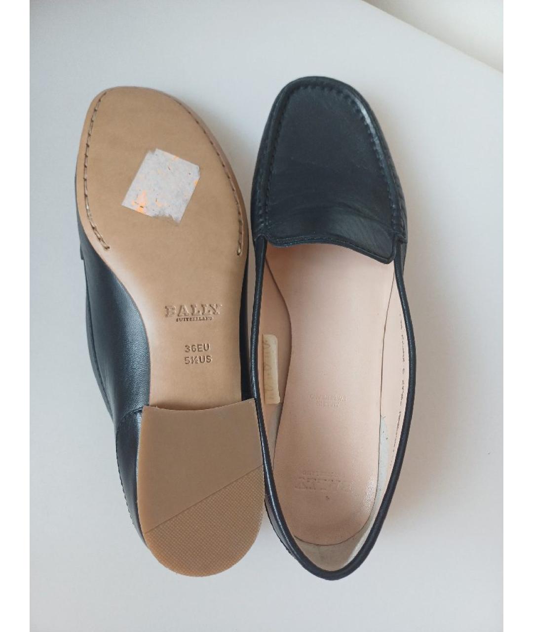 BALLY Черные кожаные мокасины, фото 9