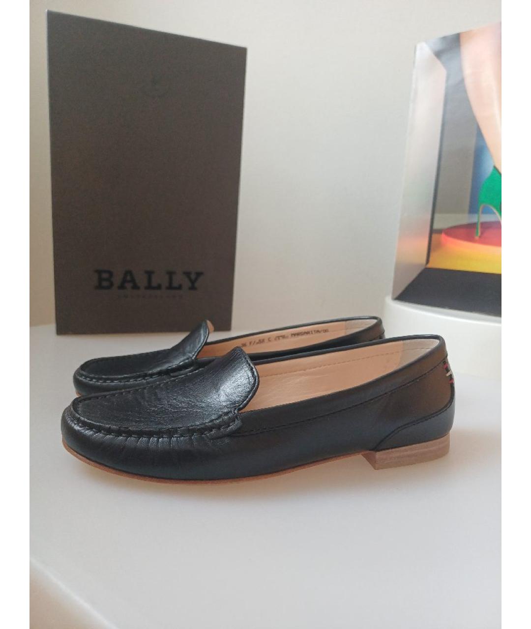 BALLY Черные кожаные мокасины, фото 6