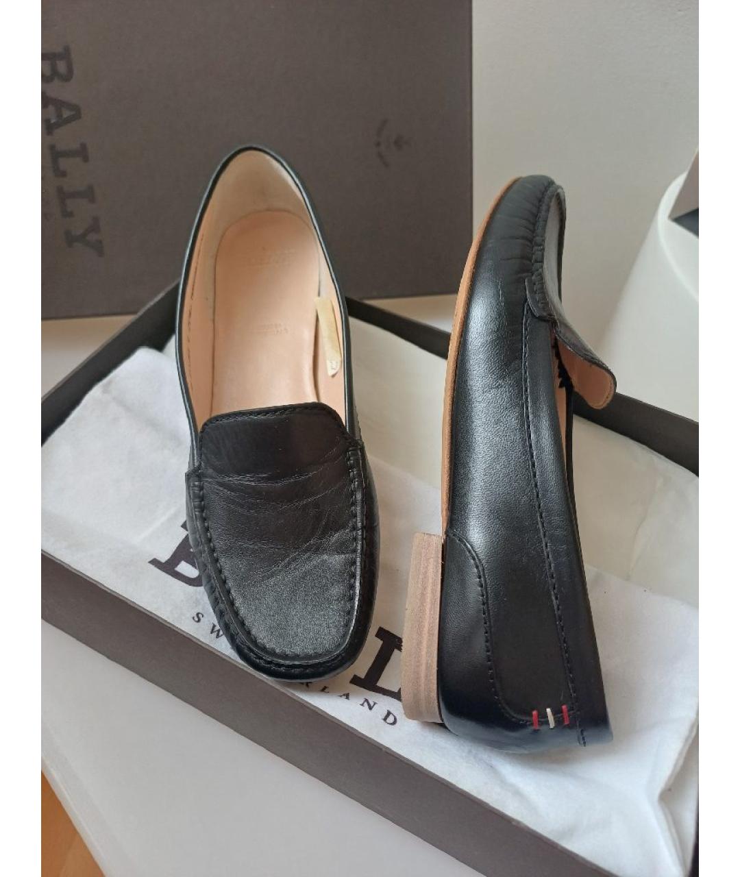 BALLY Черные кожаные мокасины, фото 5