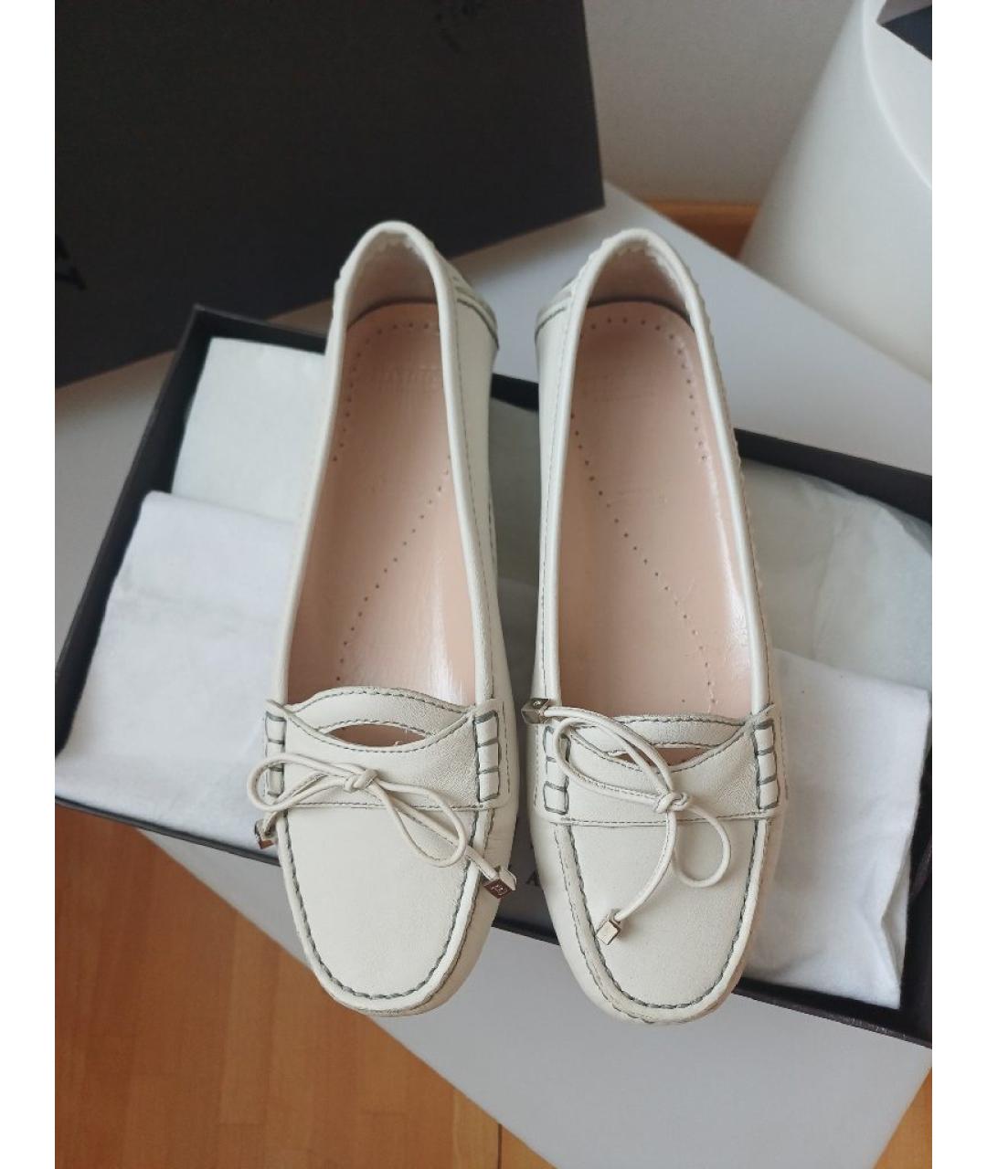 BALLY Белые кожаные мокасины, фото 6