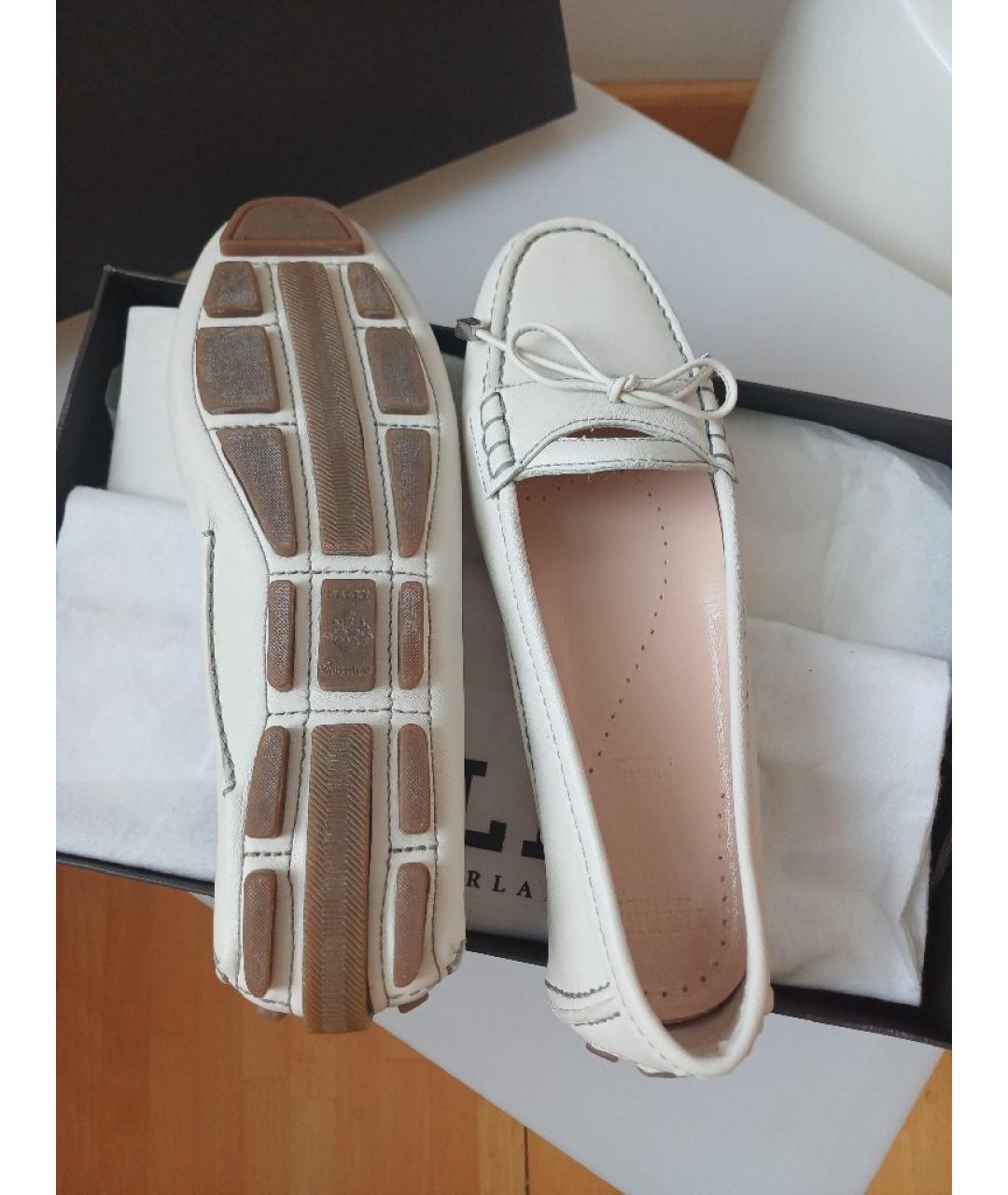 BALLY Белые кожаные мокасины, фото 9