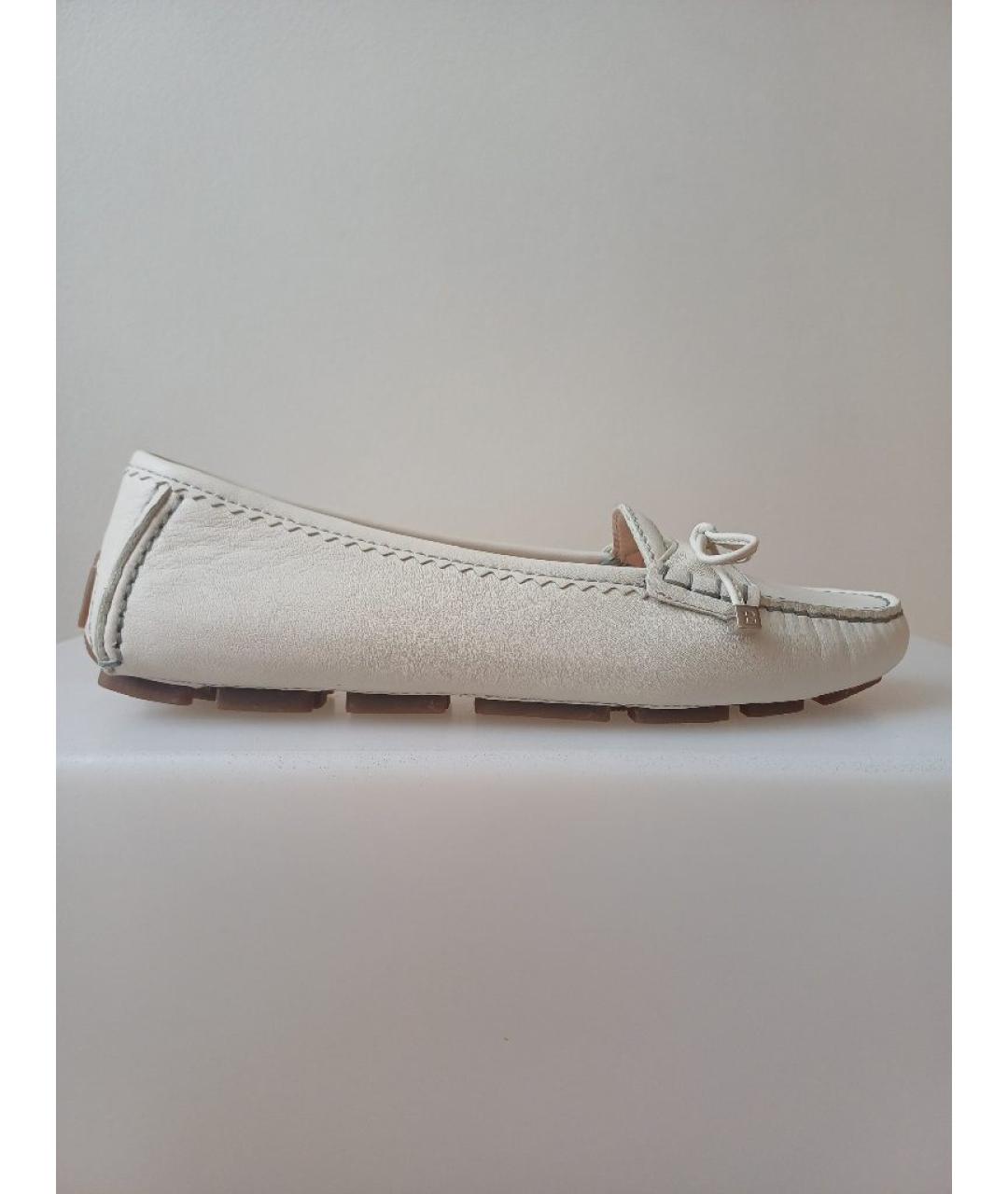BALLY Белые кожаные мокасины, фото 10