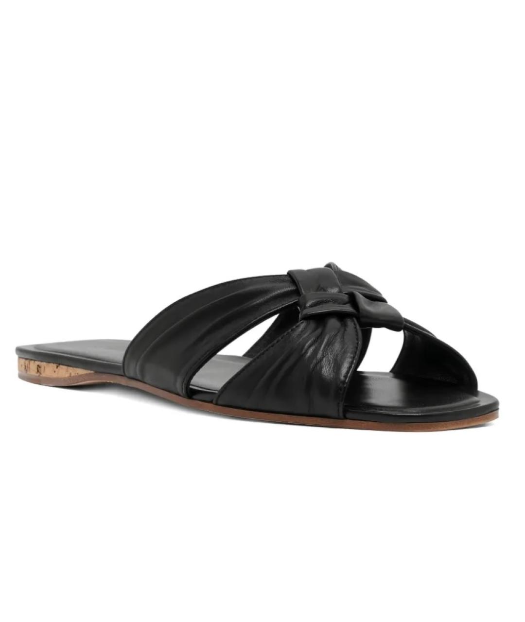 THE ROW Черные кожаные шлепанцы, фото 2