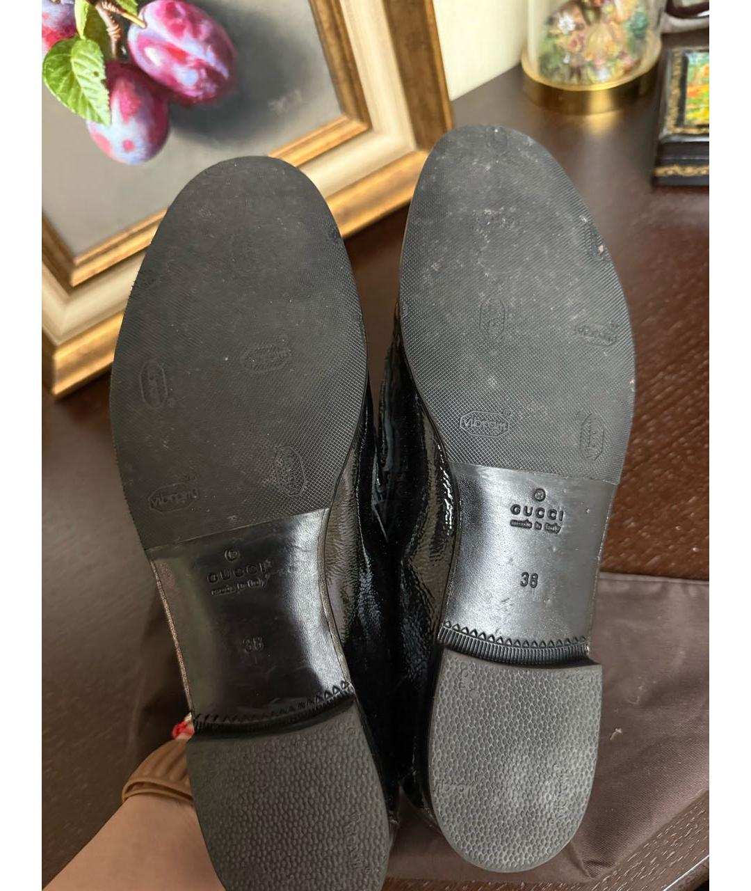 GUCCI Черные лоферы из лакированной кожи, фото 7