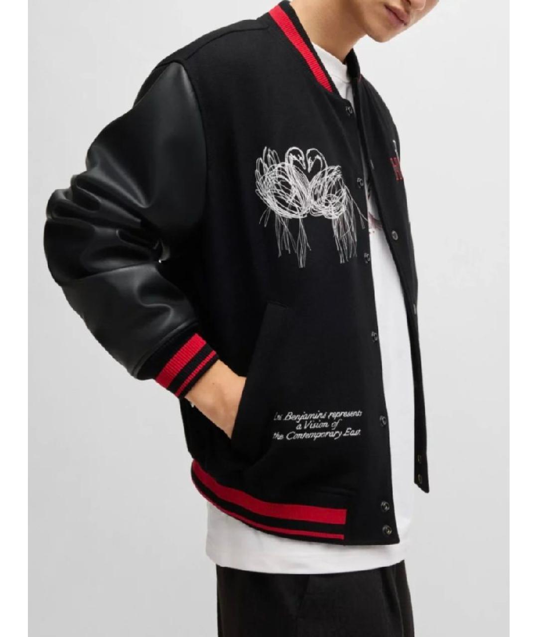 HUGO Черная шерстяная куртка, фото 3