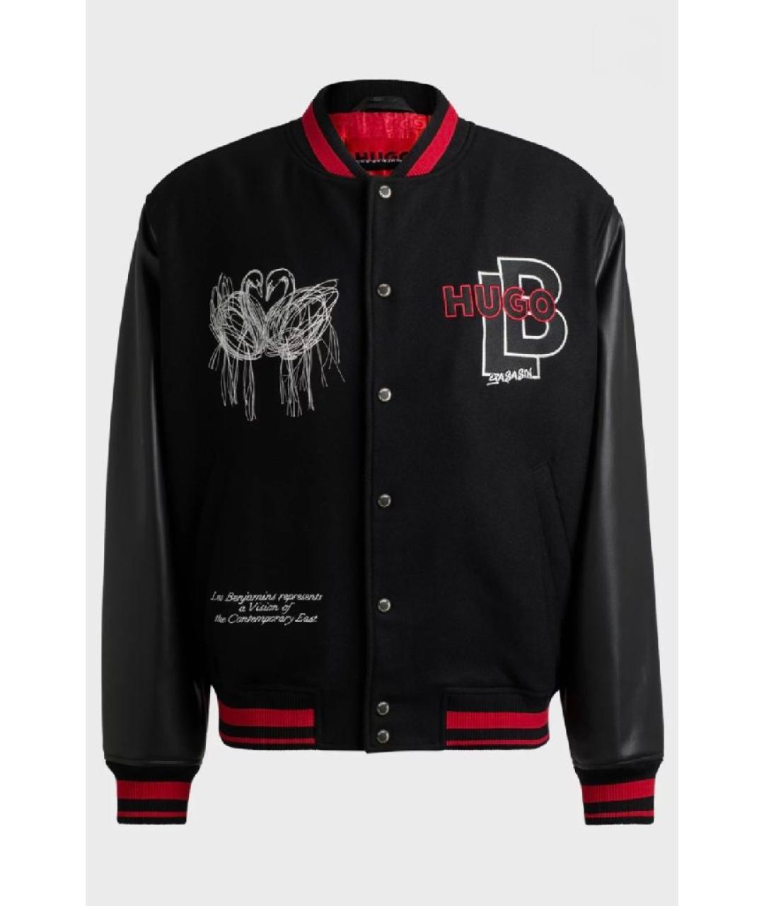 HUGO Черная шерстяная куртка, фото 7