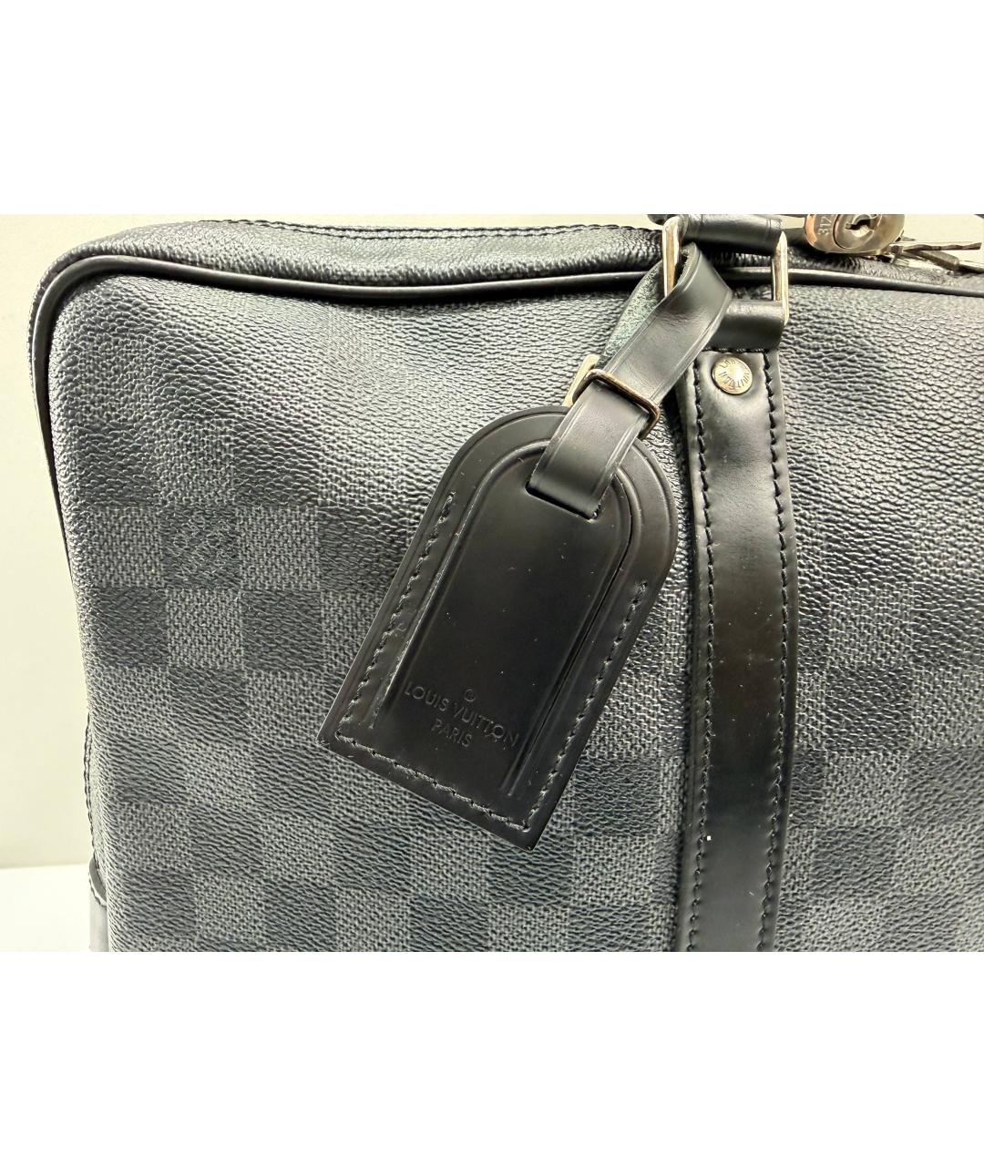 LOUIS VUITTON Черный кожаный портфель, фото 3