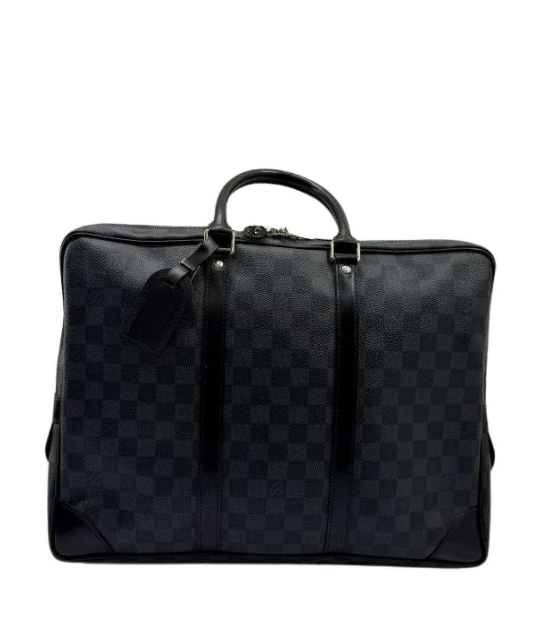 LOUIS VUITTON Черный кожаный портфель, фото 1