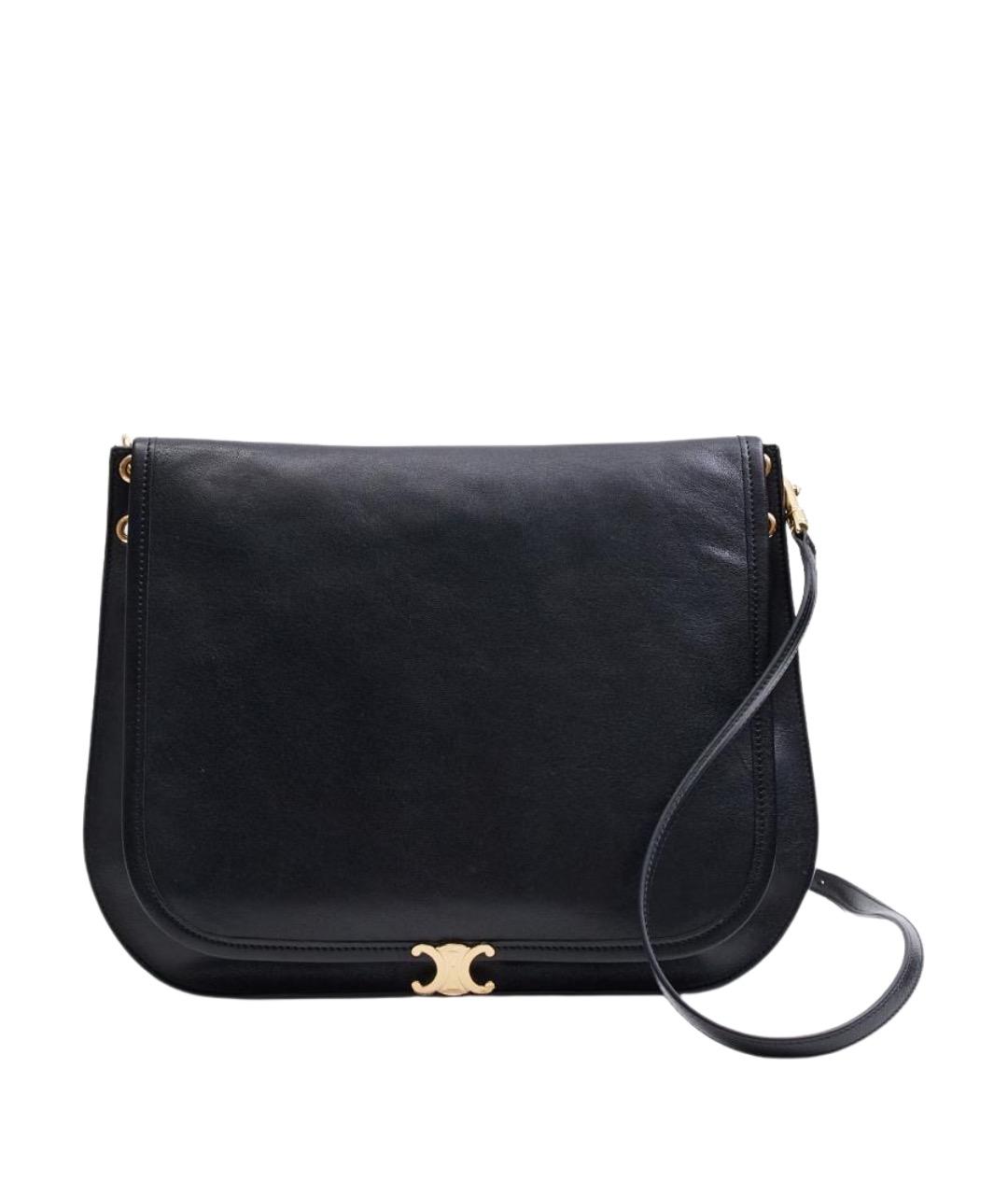 CELINE Черная кожаная сумка через плечо, фото 1