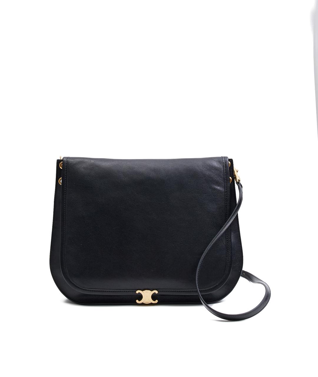 CELINE Черная кожаная сумка через плечо, фото 9