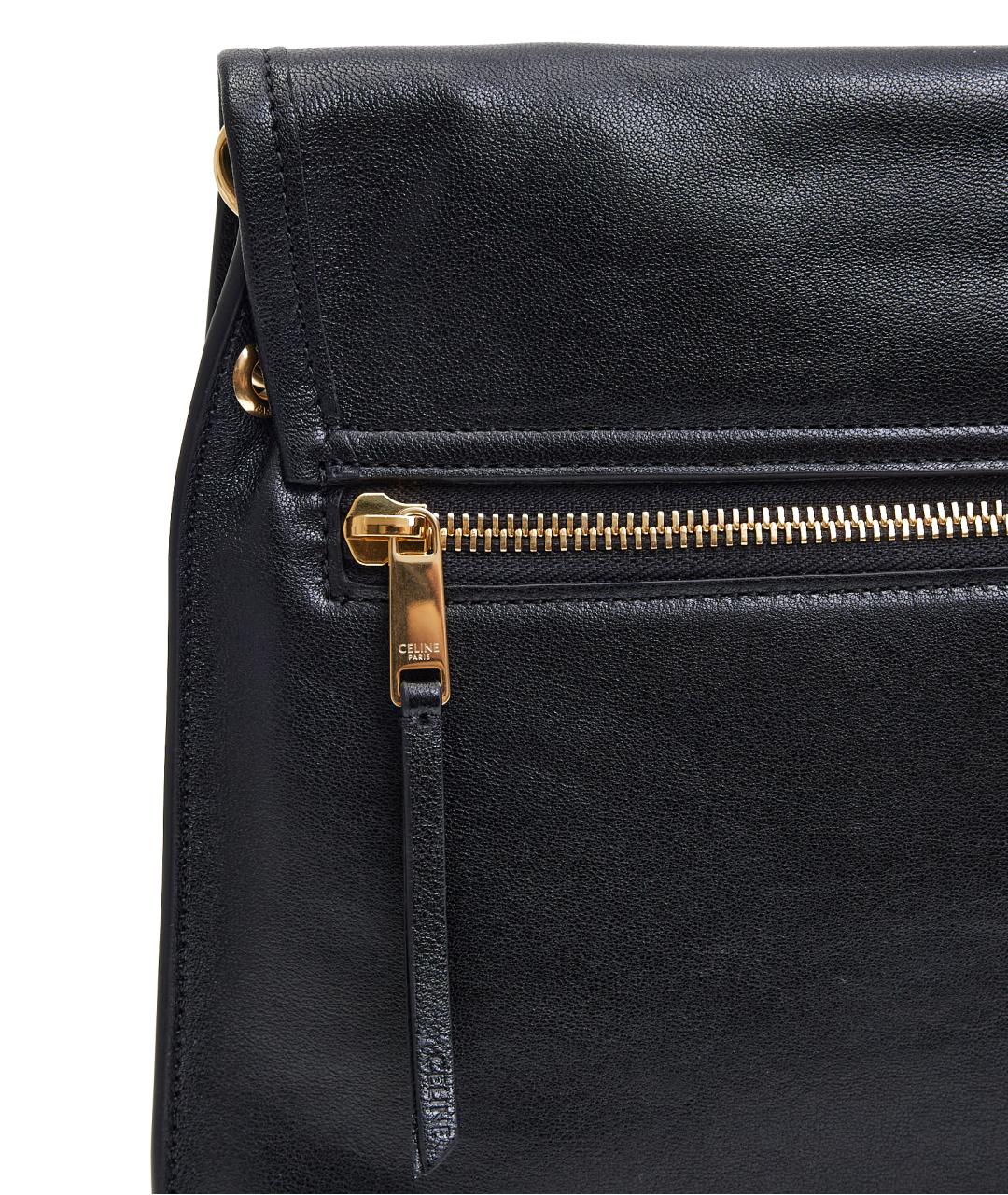 CELINE Черная кожаная сумка через плечо, фото 5