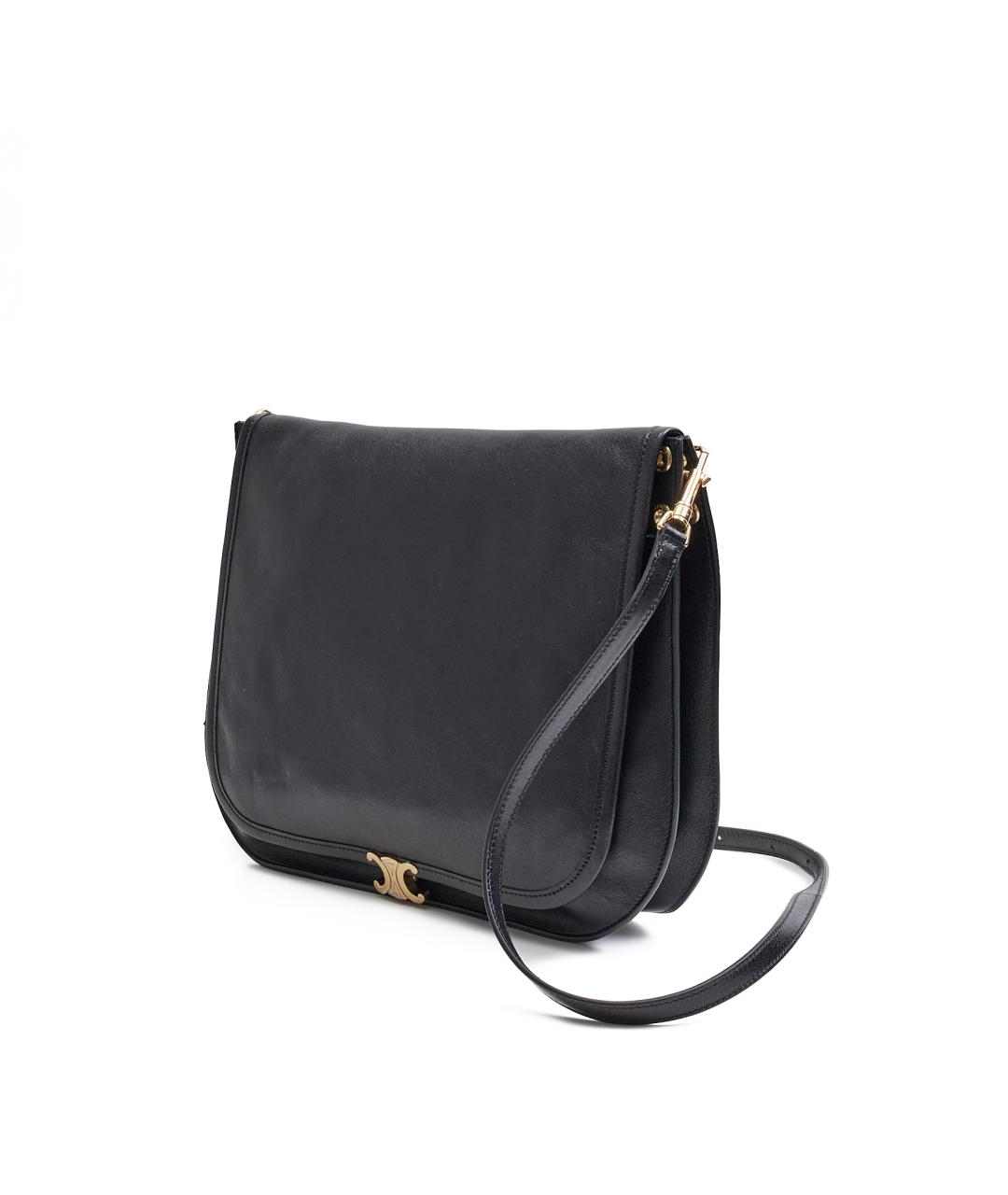 CELINE Черная кожаная сумка через плечо, фото 2