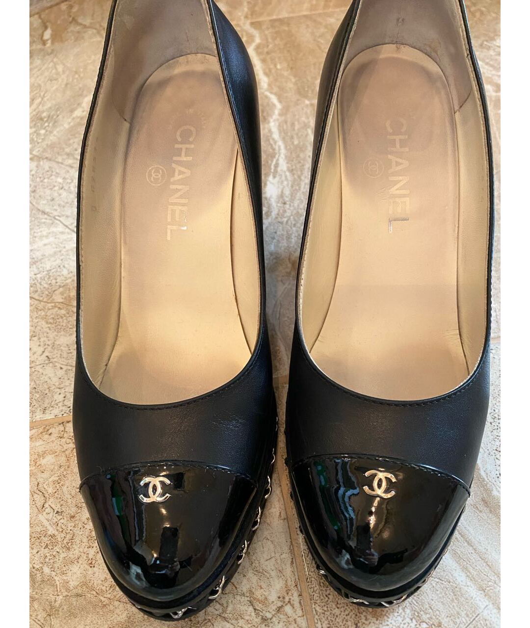 CHANEL Черные кожаные туфли, фото 2