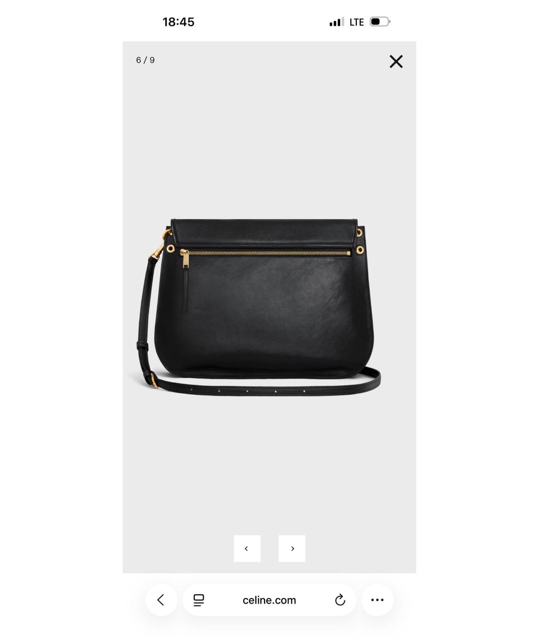 CELINE Черная кожаная сумка через плечо, фото 3